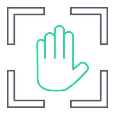 El simgesi vektörü, çizgi işareti, beyaz renkte izole edilmiş, düzenlenebilir vuruşlar, dokunma kavramı ve diğer