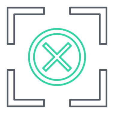 Vektör simgesini iptal et. düz tasarım biçimi