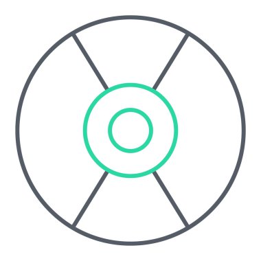 CD veya DVD simgesi. Web için basit disk vektör çizgisi simgeleri çizimi