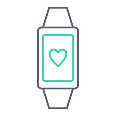 Kalp atış hızı vektör çizimine sahip akıllı twatch