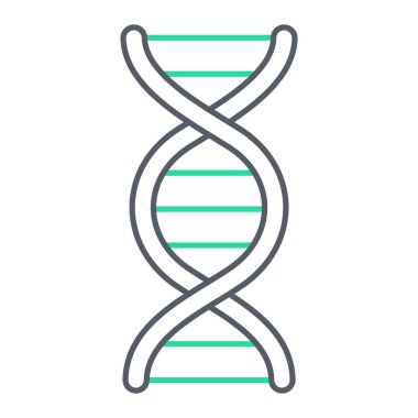 DNA çizgi simgesi, vektör illüstrasyonu