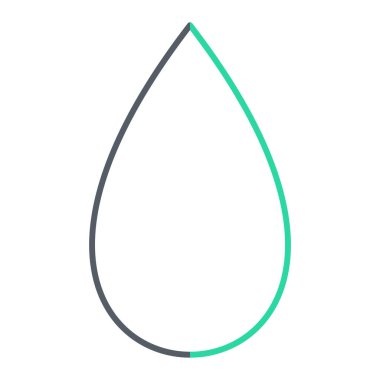 Su damlası ikonu. Yağ vektörü sembolünün ana hatları. izole edilmiş sınır biçimi