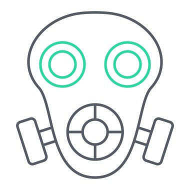 Gaz maskesi simgesi. Web için solunum vektörü simgelerinin özet çizimi