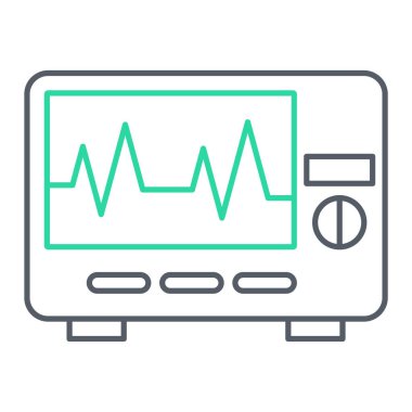 EKG sistem simgesi. Beyaz arkaplanda izole edilmiş web tasarımı için tıbbi sağlık test vektörü sembolü