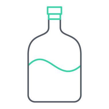 Şişe simgesi. Web için bira vektör simgelerinin özet çizimi