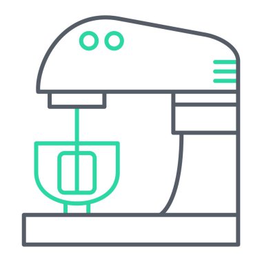 Mutfak karıştırıcı ikonu. Web için kahve öğütücü vektör simgelerinin özet çizimi