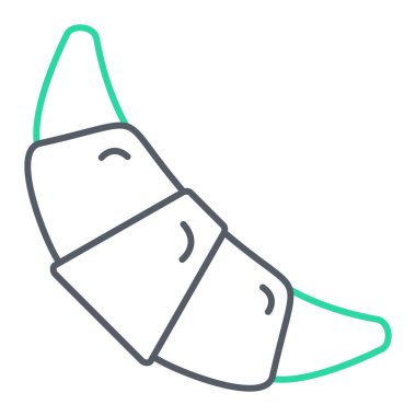 Kruvasan ikonunun çizgi çizimi. Web için şeker vektör simgelerinin özet çizimi