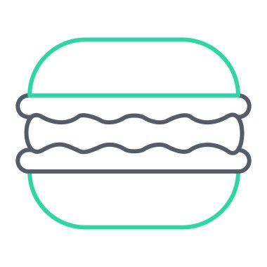 Hamburger ince çizgi simgesi, vektör illüstrasyonu