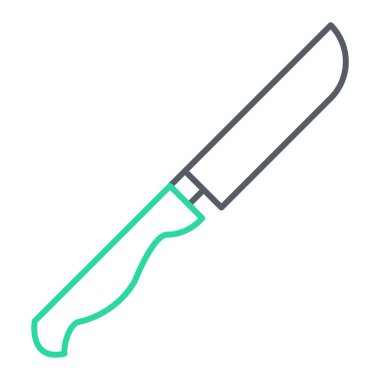 Bıçak simgesi vektörü. İnce çizgi işareti. İzole edilmiş kontür sembolü gösterimi