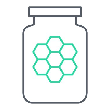 Bal kavanozu ikonu. İnce çizgi tasarımı. vektör illüstrasyonu.