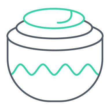 Kek ikonu. Web için çikolatalı bisküvi vektör simgelerinin ana hatları