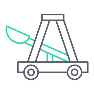 El arabası simgesi vektörü. İnce çizgi işareti. izole edilmiş sınır sembolü çizimi