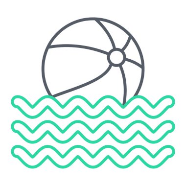 Plaj topu ikonu vektörü. Tenis havuzu tabelası. izole edilmiş sınır sembolü çizimi