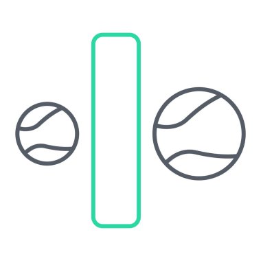 Tenis topu ikon vektörü. İnce çizgi işareti. izole edilmiş sınır sembolü çizimi