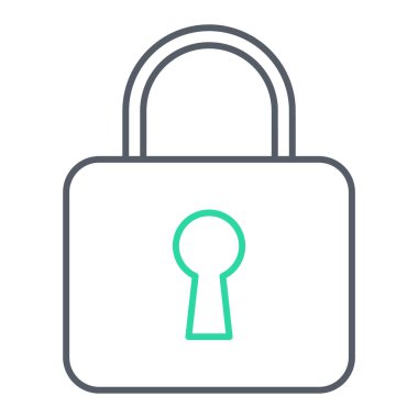 Asma kilit simgesi. Güvenlik sembolü. vektör illüstrasyonu