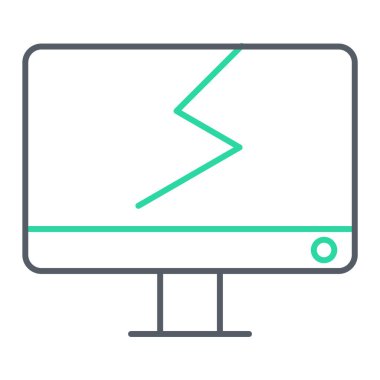 Bilgisayar monitörü simgesi. vektör illüstrasyonu