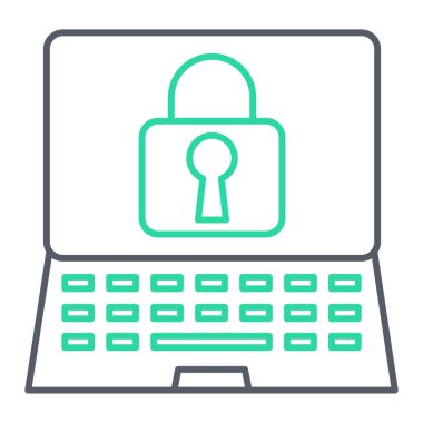 bilgisayar güvenlik sistemi simgesi vektör illüstrasyonu