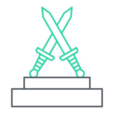 Kılıç simgesi. Web için ortaçağ silah vektör simgelerinin özet çizimi