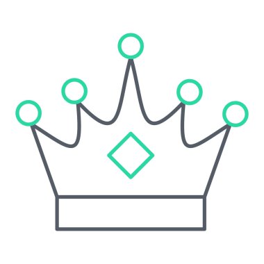 Taç ikonu. Web için kral vektör simgelerinin özet çizimi