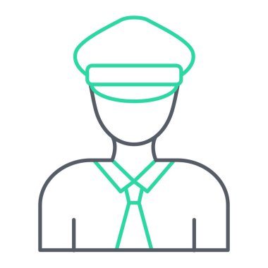 Erkek ikonu. Web için işçi vektör çizgisi simgelerinin özet çizimi