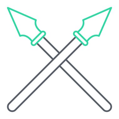 Çapraz kılıç ikonu. Beyaz arkaplanda izole edilmiş web tasarımı için ortaçağ silah vektör resimleme simgeleri dizisi