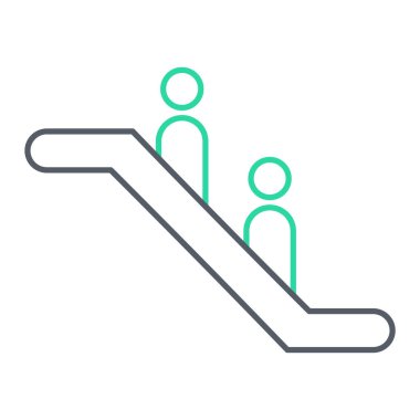 Yürüyen merdiven simgesi. Web için tuvalet vektörü simgelerinin özet çizimi