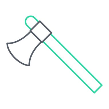 Balta simgesi vektörü. İnce çizgi işareti. izole edilmiş sınır sembolü çizimi