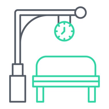 Tren durağının vektör illüstrasyonu