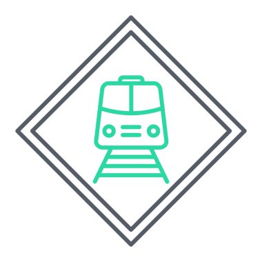 Tren simgesinin vektör illüstrasyonu