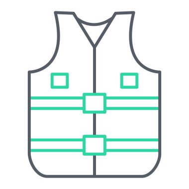 Güvenlik yeleği simgesi. Web için kıyafet vektör simgelerinin özet çizimi