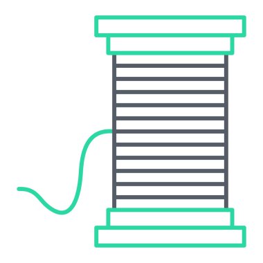 İp simgesi. Web için iplik vektör sembolünün özet çizimi