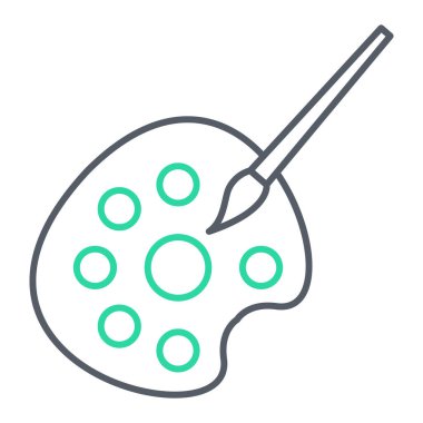 boya fırçası ikonu. Web için palet vektör simgelerinin özet çizimi