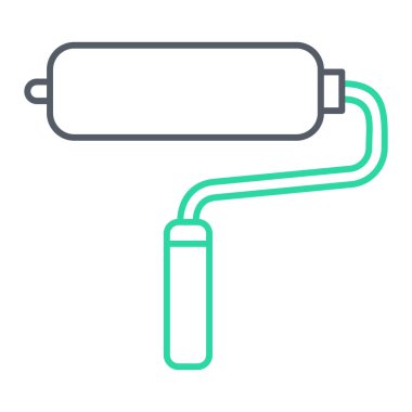 Boya silindiri ikonu. İnce çizgi sembolü. vektör illüstrasyonu.