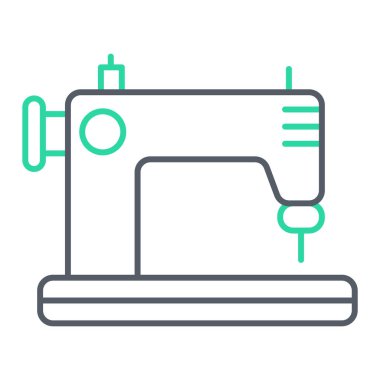 Dikiş makinesi simgesi. Web için iplik vektör simgelerinin özet çizimi