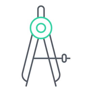 pusula simgesi vektörü. İnce çizgi işareti. İzole edilmiş kontür sembolü gösterimi