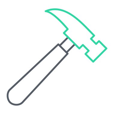 Çekiç simgesi. Ana hatlı el balta vektör çizimi. izole edilmiş sınır biçimi