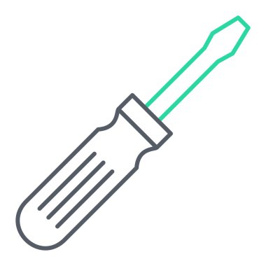 tornavida simgesi vektörü. İnce çizgi işareti. izole edilmiş sınır sembolü çizimi