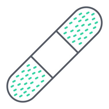 Tıbbi alçı ikonu. Web için bandaj vektör simgelerinin özet çizimi