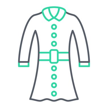 Web ve mobil uygulama tasarımınız için beyaz arkaplanda izole kıyafet simgesi vektörü, ceket logosu konsepti