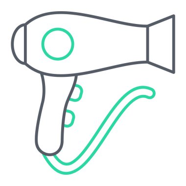 Saç kurutma makinesi ikonu. vektör illüstrasyonu