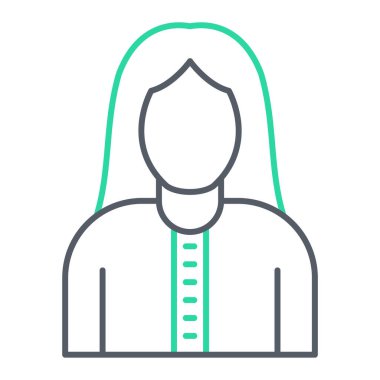 Kadın avatar ikonu. Kadın vektör illüstrasyonunu özetle. izole kontur sembolü