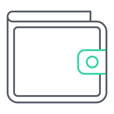 Cüzdan ikonu. Web için para vektör simgelerinin basit illüstrasyonu