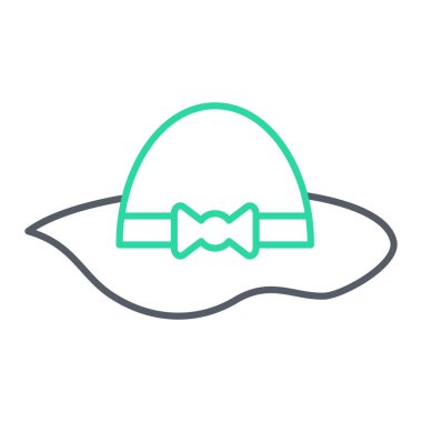 Şapka ikonu. Web için plaj vektör simgelerinin özet çizimi