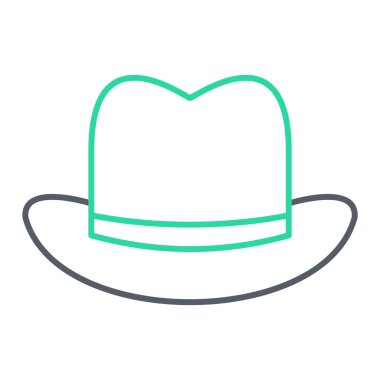 Şapka ikonu. Web için kovboy vektör simgelerinin düz çizimi