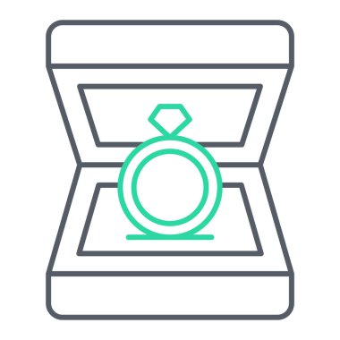 Elmas yüzük ikonu. Web için parfüm vektör simgelerinin özet çizimi