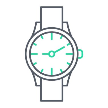 Kol saati simgesi vektörü beyaz arkaplanda izole, saat şeffaf işareti, çizgi ve çizgi tasarım unsurları doğrusal biçiminde