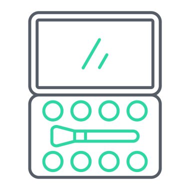 Makyaj fırçası ikon vektörü. İnce çizgi işareti. izole edilmiş sınır sembolü çizimi