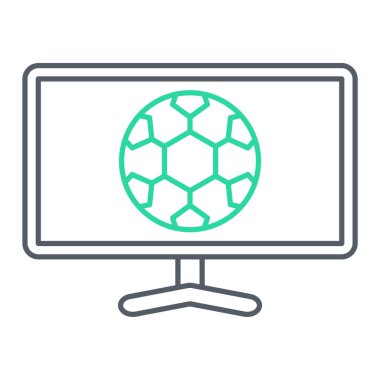 Futbol topu ikonu. beyaz arkaplanda izole edilmiş web tasarımı için futbol oyunu vektör düğmesi