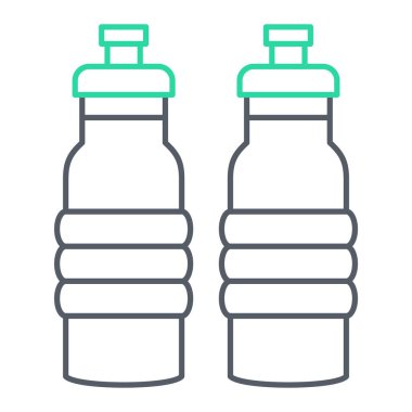 Şişe simgesi. Web için su içeceği vektör simgelerinin özet çizimi