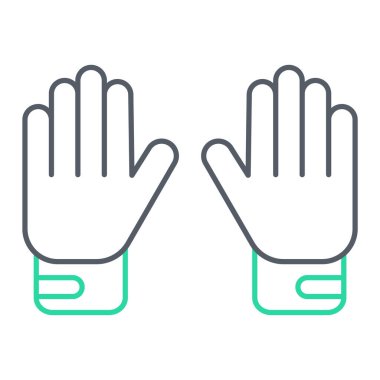 Çizgi eldiveni simgesi beyaz arkaplanda izole edildi. vektör illüstrasyonu